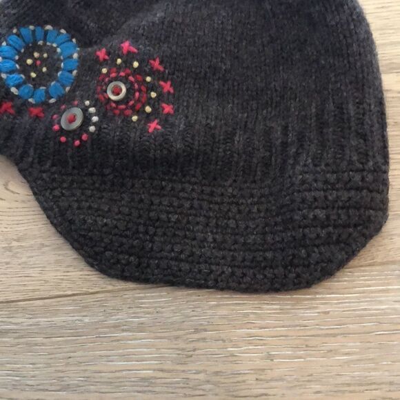 Oilily Brown Knit Hat with Brim Girls OS - Picture 4 of 6